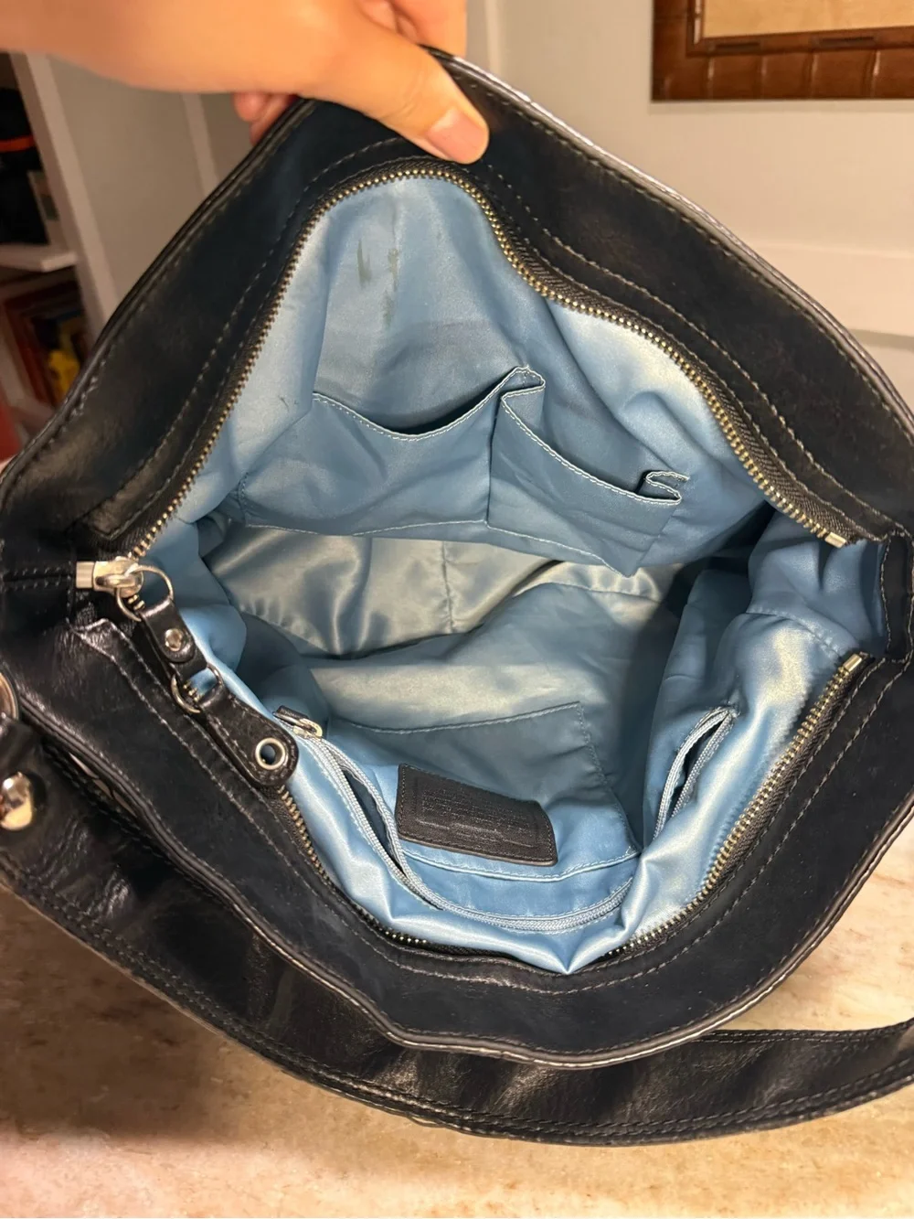 COACH Y2K Gray and Black Signature Canvas Shoulder Bag